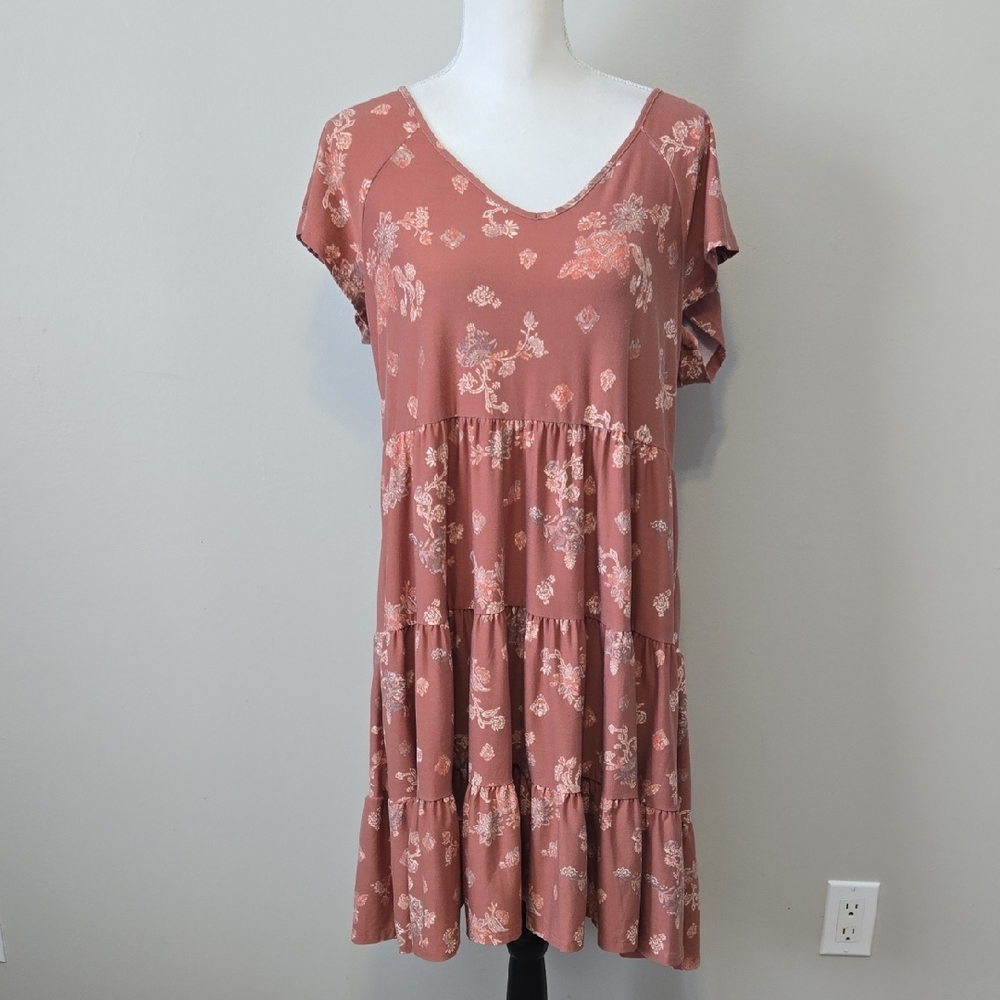 Women's Pink Floral Midi Dress